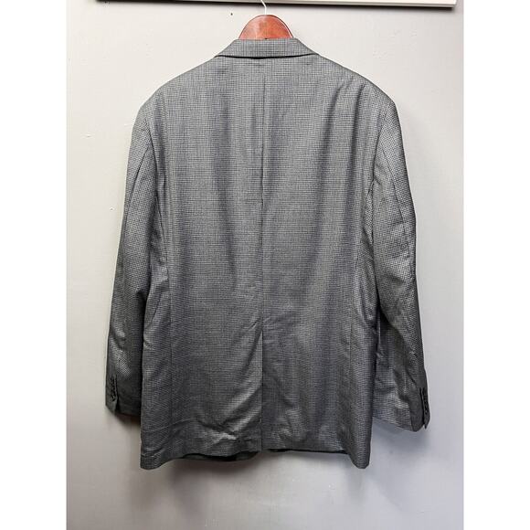 Chaps Sport Coat Mens Size 44L Silk Wool Two Button Single Vented Gray Blue - Picture 2 of 11